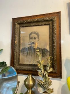 Antique Victorian Framed Woman With Stache ART + MIRRORS