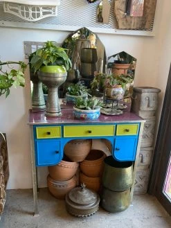 Vintage ALL HOME DECOR + ODDITIES MCM Metal Enamel Vanity