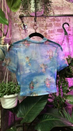 Feng Sway TOPS Stupid Cupid Short Sleeve Mesh Top- PINK