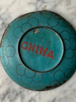 Vintage Antique Floral Cloisonné Enamel Dish