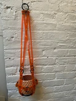 Feng Sway ALL POTTERY Neon Orange PVC Hanging Plant Harness By PURITAN CANDY