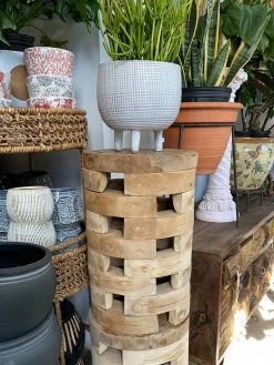 Feng Sway ALL HOME DECOR + ODDITIES Stacked Wood Jenga Pedestal