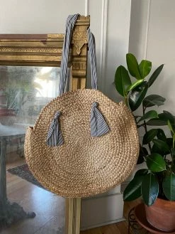 Vintage 70s Woven Circle Market Bag BAGS + WALLETS