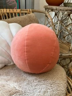 Feng Sway Pink Velour 3D Ball Pillow