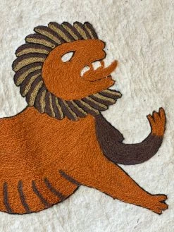Feng Sway Exclusive ALL HOME DECOR + ODDITIES Antique Embroidered Lion Rug
