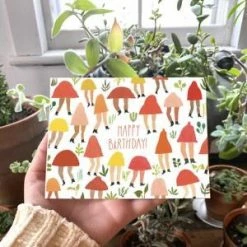 HAPPY BIRTHDAY! Mushroom People Greeting Card By THE ESME SHOP