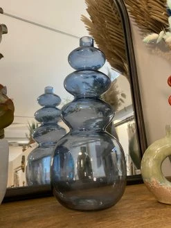 Feng Sway Exclusive Dusty Skies Clear Ribbed Vase