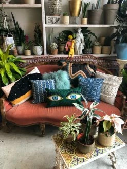 FENG SWAY Indigo Thick Weave Square Pillow