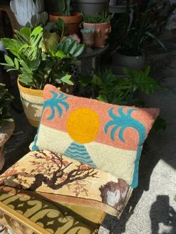 Feng Sway Exclusive Double Palm Desert Scene Pillow