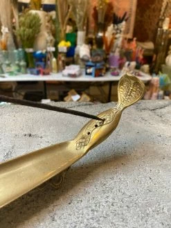 Vintage Brass Snake Charmer Incense Holder