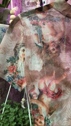 Feng Sway TOPS Stupid Cupid Short Sleeve Mesh Top- PINK