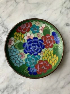 Vintage Rainforest Cloisonné Floral Enamel Dish ALL ALTAR DECOR