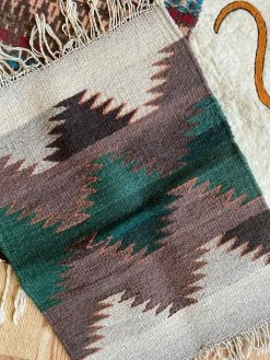 Vintage Mexican Woven Wool Table Rug