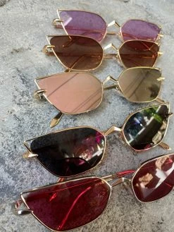 Feng Sway Sleek Metal Tinted Cat Eye Sunnies ~ 5 Styles