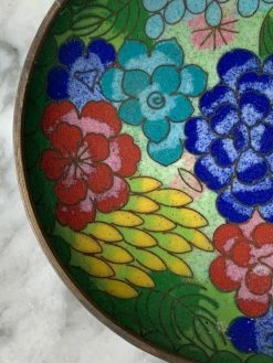 Vintage Rainforest Cloisonné Floral Enamel Dish ALL ALTAR DECOR