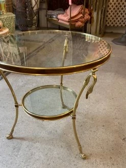 Feng Sway Brass Swan Clawfoot Coffee Table