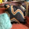 Feng Sway Exclusive Black Rainbow Fringe Pillow