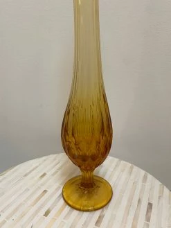Vintage MCM Amber + Honey Swung Vase
