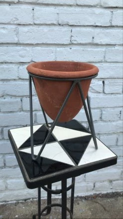 Feng Sway Exclusive Terra-Cotta Planter With Iron Stand ALL POTTERY