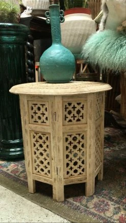 Vintage Hand Carved Collapsible Table