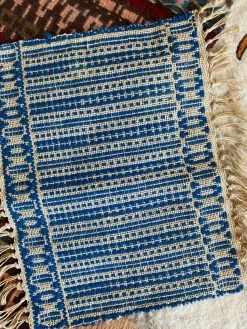 Vintage ALL HOME DECOR + ODDITIES Frank’s Moms Blue Hungarian Table Tapestry