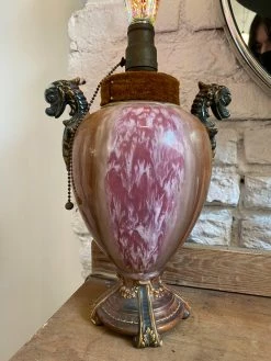 Vintage Marbled Serpent Regal Lamp