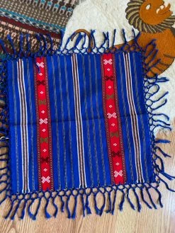 Vintage Frank’s Moms Cobalt Fringe Table Tapestry