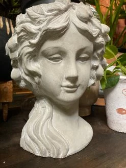 Feng Sway Exclusive Olive Wreath Goddess Head Planter FUN