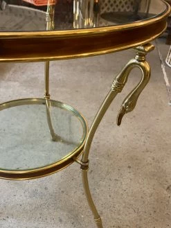 Feng Sway Brass Swan Clawfoot Coffee Table