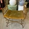 FENG SWAY Brass Bench With Chartruse Cushion ALL HOME DECOR + ODDITIES