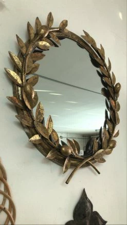 Antique Golden Laurel Wreath Mirror