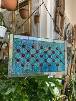 Feng Sway Iridescent MCM Stained Glass Window ALL HOME DECOR + ODDITIES