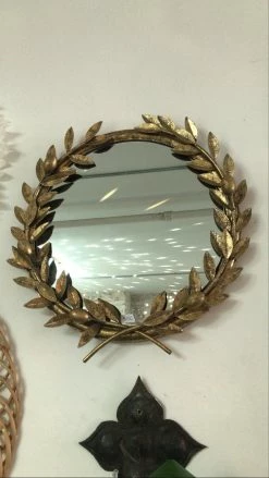 Antique Golden Laurel Wreath Mirror