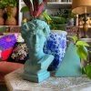 Feng Sway Exclusive FUN Turquoise Stoneware Bust Vase 2 Feng Sway Exclusive FUN Turquoise Stoneware Bust Vase