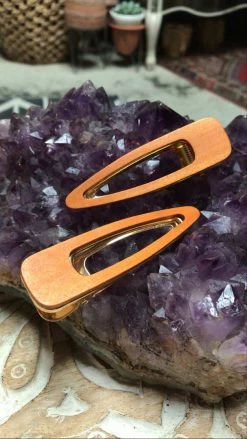 Feng Sway HAIR ACCESSORIES Wood Finish Large Hair Clips (2 Colors)