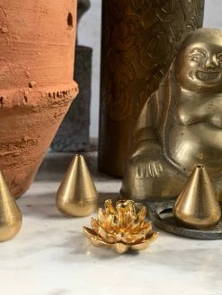 Vintage ALL RITUAL Brass Lotus Incense Holder