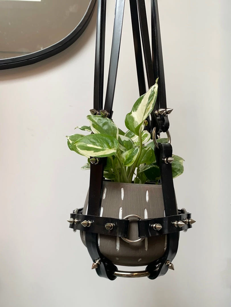 Feng Sway ALL POTTERY Spiky Black + Nickel Vegan Patent Harness By PURITAN CANDY 3 Feng Sway ALL POTTERY Spiky Black + Nickel Vegan Patent Harness By PURITAN CANDY