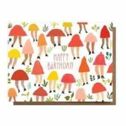 HAPPY BIRTHDAY! Mushroom People Greeting Card By THE ESME SHOP