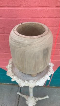 Feng Sway Exclusive Carved Wood Footed Pot