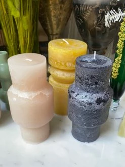 Feng Sway ALL HOME DECOR + ODDITIES Geometric Pillar Candles- Medium