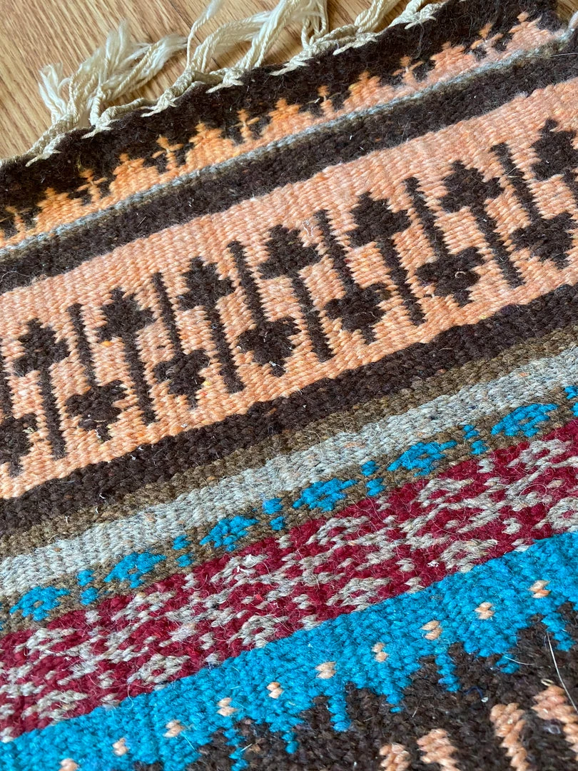 Vintage ALL HOME DECOR + ODDITIES Handwoven Southwestern Table Rug 7 Vintage ALL HOME DECOR + ODDITIES Handwoven Southwestern Table Rug