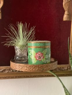 Antique Green Cloisonne Floral Enamel Jar ALL HOME DECOR + ODDITIES