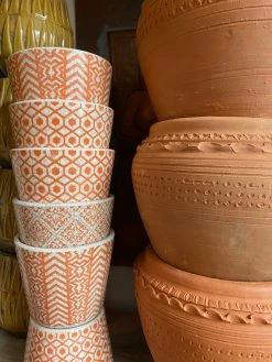 Feng Sway Exclusive Victorian Style Floral Block Print Planter ~ 3 Colors