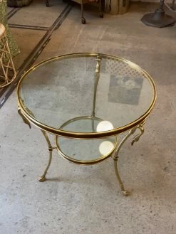 Feng Sway Brass Swan Clawfoot Coffee Table