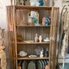 Vintage ALL HOME DECOR + ODDITIES 60s MCM Bamboo Bookcase + Storage Shelf
