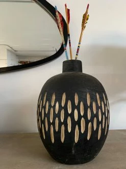FENG SWAY Charred Wood Vase