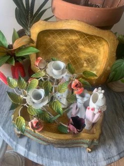 FENG SWAY Antique Gilt Caboodle Box