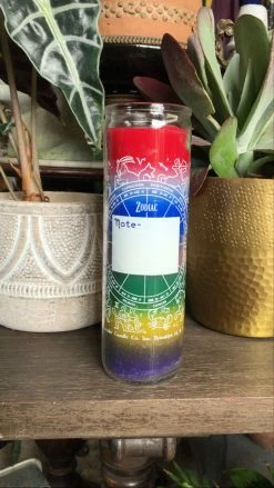 Crusader Rainbow Zodiac 7 Color Ritual Candle