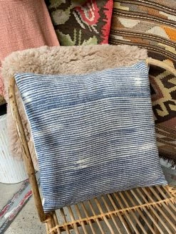 Feng Sway Exclusive Blue Stripe Cotton Pillow ALL HOME DECOR + ODDITIES