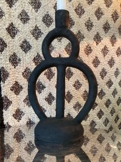 Feng Sway Exclusive Spooky Structural Black Maché Taper Holder